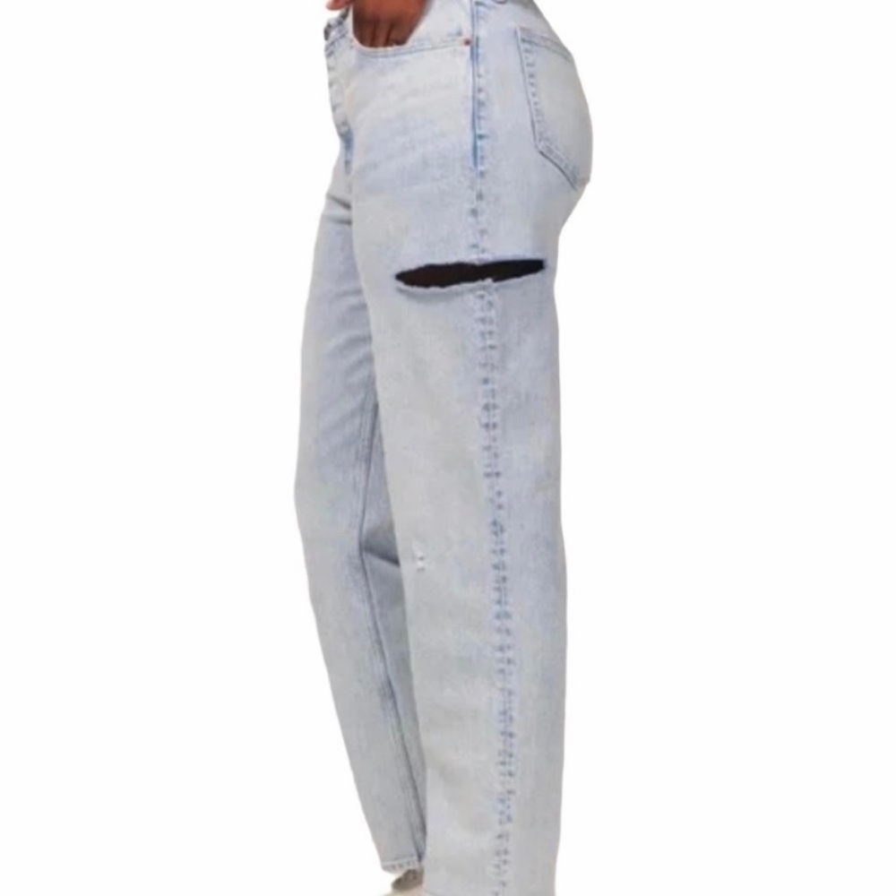 Abercrombie‎ & Fitch The Dad High Rise Thigh Cutout Jeans - Picture 2 of 14